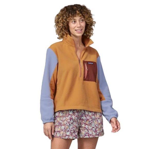 Patagonia Women's Microdini 1/2-Zip Fleece Pullover Sz Small Dried Mango New - Picture 2 of 4